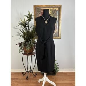 Kasper Women Bodycon Dress Size 4 Black Sleeveless Plunge V-Neck Fairy Core Y2K